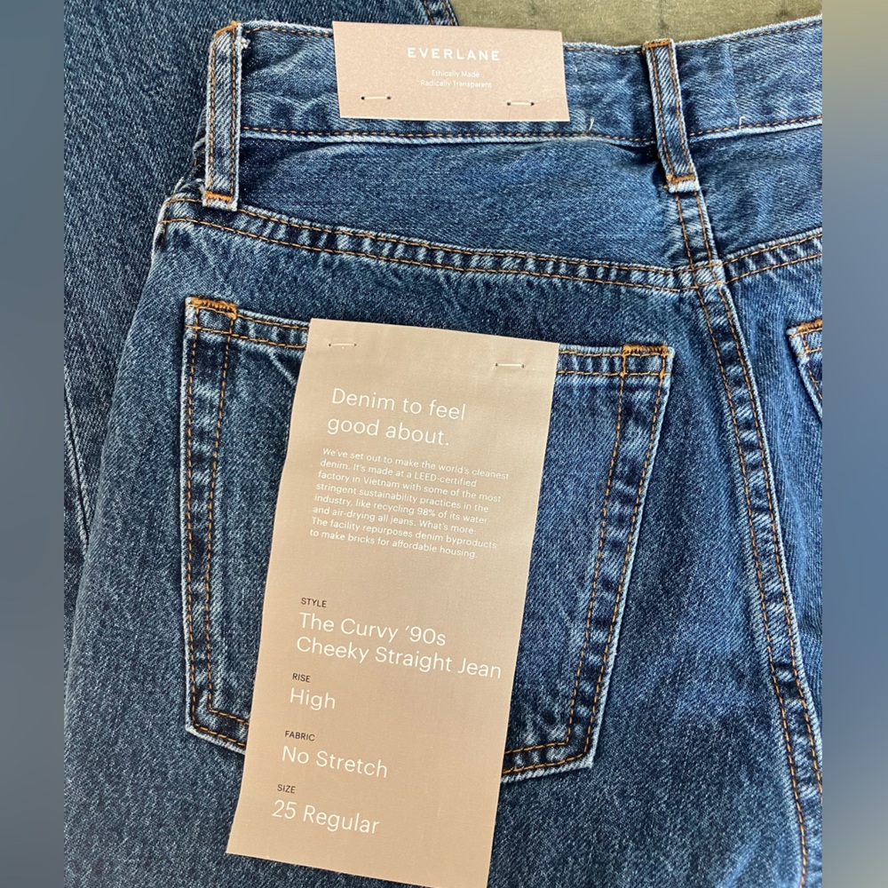 Everlane 90s Cheeky Hourglass Jean (Straight Leg in Deep Atlantic) NWT - Picture 5 of 5